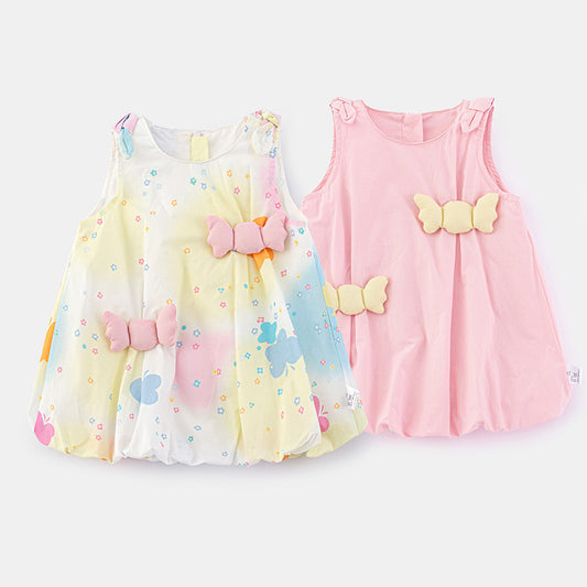 Candy Color Bubble Dress for Girls Summer New Style Sleeveless Vest Dress Children's Princess Dress