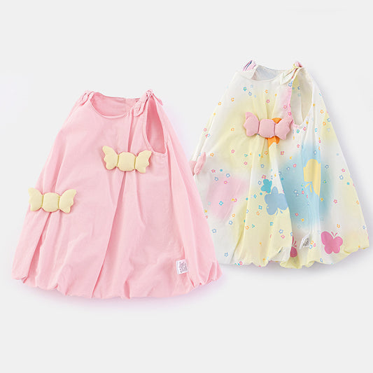 Candy Color Bubble Dress for Girls Summer New Style Sleeveless Vest Dress Children's Princess Dress